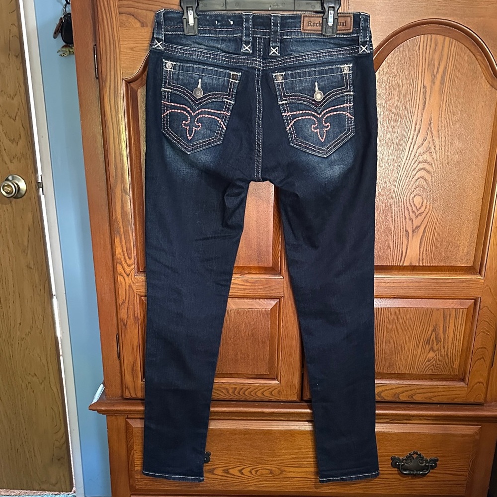 Rock Revival Alivia Dark Blue Denim Skinny Jeans